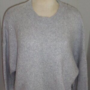 Madden NYC Cropped Sweater Grey / Gray Shimmery Sparkly
